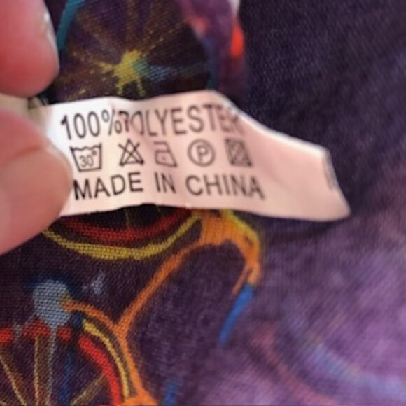 3/$15 Oversized Vintage Printed Village Purple Bicycle Scarf Wrap Shawl Dogs - Picture 5 of 5